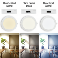 Spot Encastré Rond Blanc LED 18 W 1550 lm ø 220 mm SATURN Arlux – Température de Couleur Réglable à 3 Niveaux
