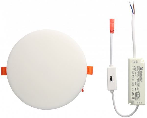 Spot encastré Blanc Rond Ø 170 mm LED 22 W 2200 lm ONYX FRAMELESS Arlux – Température de Couleur Réglable à 3 Niveaux