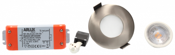 Kit de Spot encastré Acier IP65 MR16/GU5,3 5 W 2700 K 380 lm Ø 82 mm SPT203 Arlux