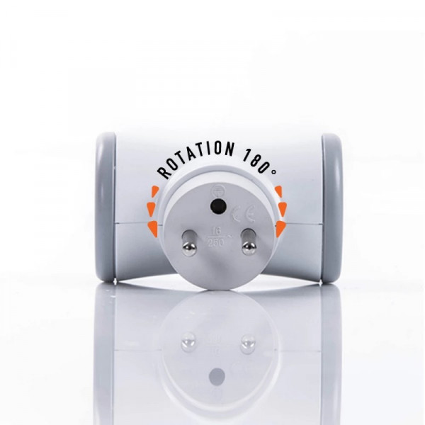 Biplite 2x16a rotative 180° rouge blister cartonné