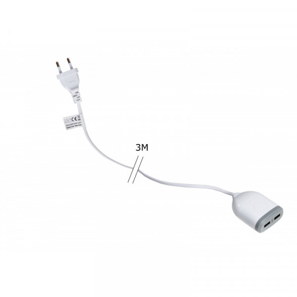 Rallonge 3m 2*usb 4,8a