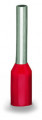 Embout rebord plastique rouge, étamé, 1 mm², l=14 mm