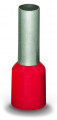 Embout rebord plastique rouge, étamé, 10 mm², l=21 mm