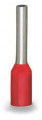 Embout rebord plastique rouge, étamé, 1 mm², l=12 mm