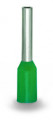 Embout rebord plastique vert, étamé, 0,34 mm², l=12,5 mm