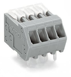 Borne pour ci curseur d'actionnement 0.5mm² pas 2,5mm 2 pôles, bleu