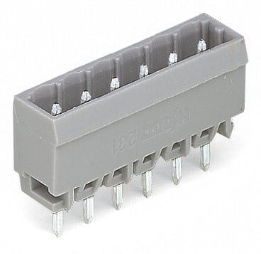 Connecteur mâle fermé 1x1 vert.5 mm gris