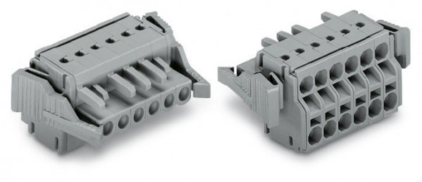 Connecteur femelle pour 2 conducteur gris
