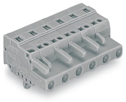 Connecteur femelle avec pieds à encliqueter