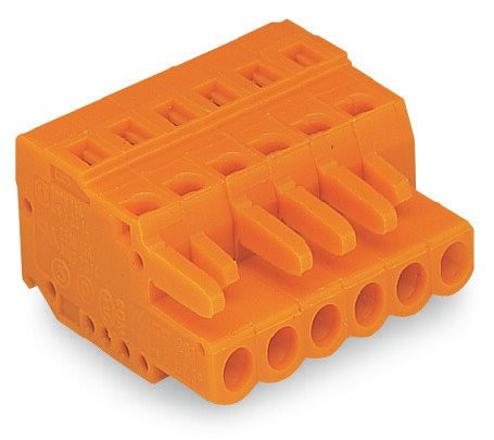 Connecteur femelle droit / pas 5,08 mm / 3 pôles / orange