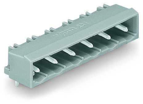 Connecteurs mâles avec broches à souder 1,2 x 1,2 coudes,avec parois latérales, 