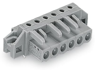 Connecteur femelle tht 0.6 x 1.0 mm solder pin coudé, gris - Wago - 232250/031000