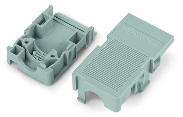 Boîtier décharge traction encliquetable, 2 pôles / pas 5 mm/ gris