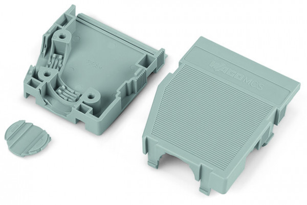 Boîtier décharge traction encliquetable, 7 pôles / pas 5 mm/ gris