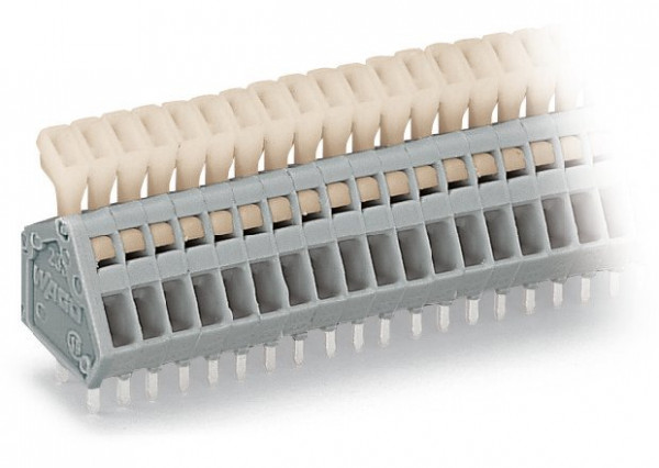 Barrette à bornes ci pas 2,5 mm 3 pôles avec poussoir/ gris