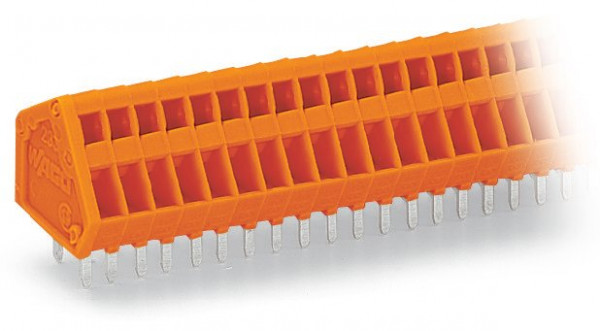 Barrette à bornes ci pas 2,54 mm 6 pôles sans poussoir, orange - Wago - 233406
