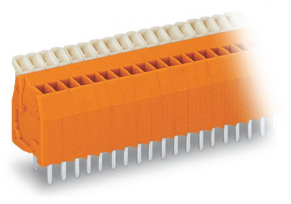 Barrette à bornes ci pas 2,54 mm 12 pôles avec poussoir, orange - Wago - 234512