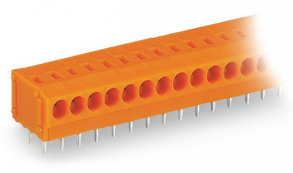 Borne pour circuits imprimés 1,5mm² pas3.81mm 4 pôles, orange