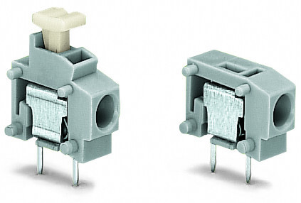 Borne modulaire ci 1c / 2,5 mm² / poussoir + test / pas 5-5,08 mm / gris
