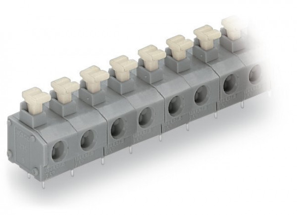 Borne pour ci  bouton-poussoir 1,5mm² pas 7.5/7.62mm 6 pôles, gris