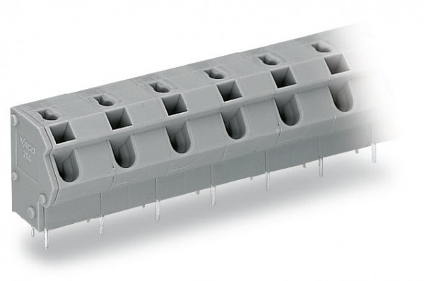 Barrette à bornes ci 1c 2,5 mm² / 6 pôles / pas 10-10,16 mm / gris - Wago - 254656