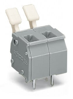 Borne pour ci  poussoir manuel 2,5mm² pas 7.5/7.62mm 5 pôles, gris