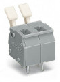 Borne pour ci  poussoir manuel 2,5mm² pas 7.5/7.62mm 5 pôles, gris