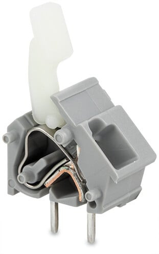 Borne modulaire pour ci poussoir manuel 2,5mm² pas 7.5/7.62mm 1 pôle, gris