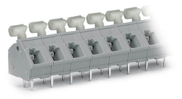 Borne pour ci  bouton-poussoir 2,5mm² pas 7.5/7.62mm 12 pôles, gris