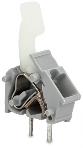 Borne modulaire pour ci poussoir manuel 2,5mm² pas 5/5.08mm 1 pôle, gris clair
