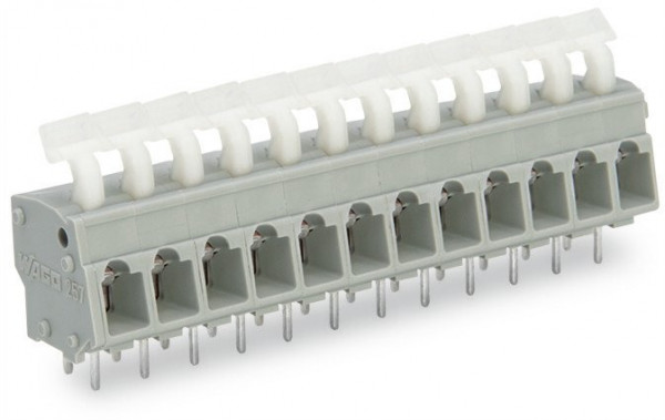 Barrettes a bornes pour circuits imprimes, 2 broches a souder,poussoir coude,9 p - Wago - 257459