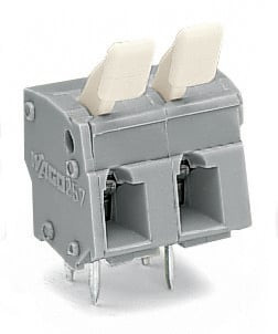 Borne pour ci  poussoir manuel 2,5mm² pas 7.5/7.62mm 8 pôles, gris