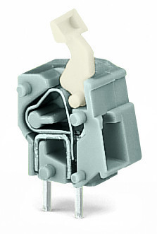 Borne modulaire ci / 2, 5 mm² / pas 7,5-7,62 mm / poussoir coudé / gris