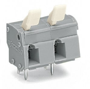 Borne pour ci  poussoir manuel 2,5mm² pas 10/10,16mm 10 pôles, gris