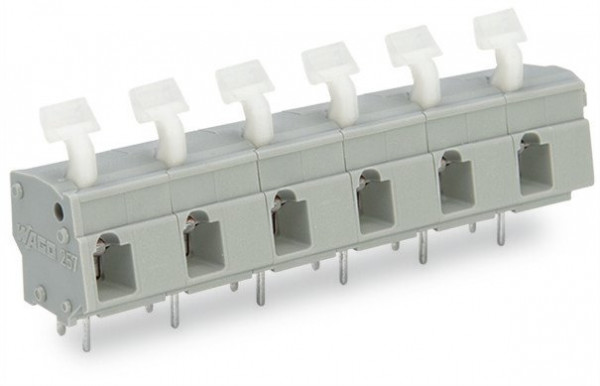 Barrettes a bornes pour circuits imprimes, 2 broches a souder,poussoir coude,4 p - Wago - 257654
