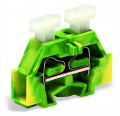 Borne modulaire 2c / 2,5 mm² / vert-jaune / bride de fixation / poussoir sur 1 c