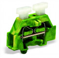 Borne modulaire 2c / 2,5 mm² / vert-jaune / pied de fixation / poussoirs sur 2 c