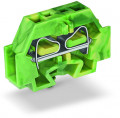 Borne modulaire 2c / 4 mm² / vert-jaune / pied de fixation