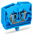 Borne modulaire 2c / 2,5 mm² / pied fixation encliquetable / bleu