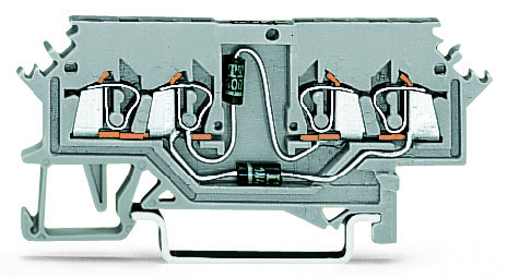 Borne à diode double 1,5 mm² / gris
