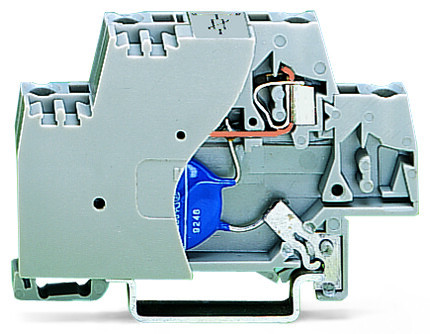 Borne avec varistor et dérivation directe au rail ts35