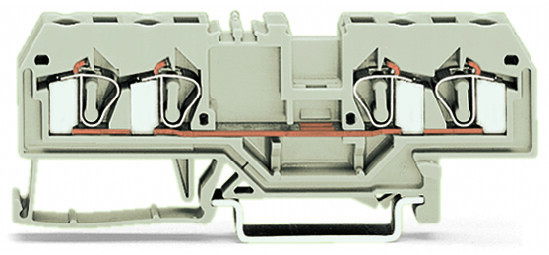 Borne de passage 4c / 4 mm² / gris clair / eex e ii