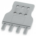 Plaque de décharge de traction 4 pôles pour bornes de 8 mm de largeur, gris