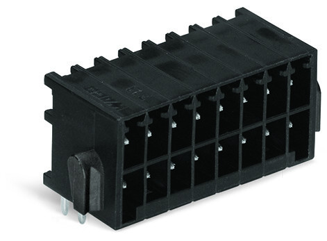 Connecteur mâle tht, 2 rangées 0.8 x 0.8 mm solder pin coudé, noir