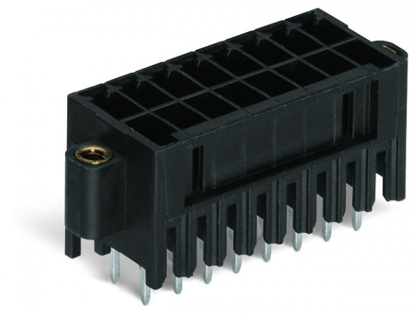 Connecteur mâle tht, 2 rangées 0.8 x 0.8 mm solder pin droit, noir