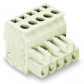Connecteur femelle coudé détrompé / 2 pôles / pas 5 mm / gris clair