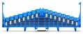 Borne de répartition à 8 niveaux bleu, pour rail ts35x7.5, avec crochet