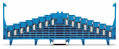 Borne de répartition à 8 niveaux bleu, pour rail ts35x15, avec crochet