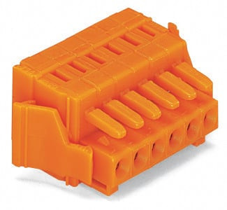 Connecteur femelle pour 1 conducteur 100% protégé contre l'inversion, orange - Wago - 734218/037000