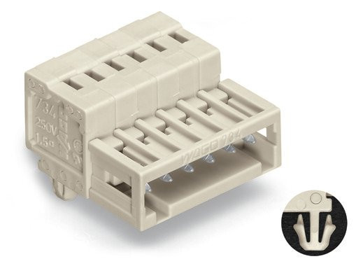 Connecteur mâle pour 1 conducteur 100% protégé contre l'inversion, gris clair